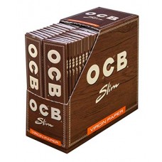 OCB Virgin Unbleached King Size Slim with Tips
